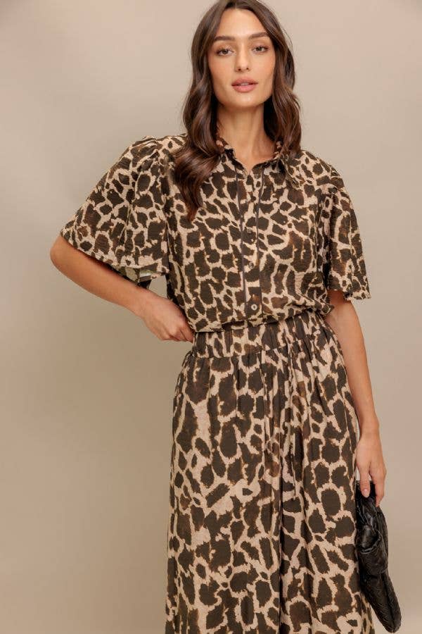 Leopard Printed Woven Top