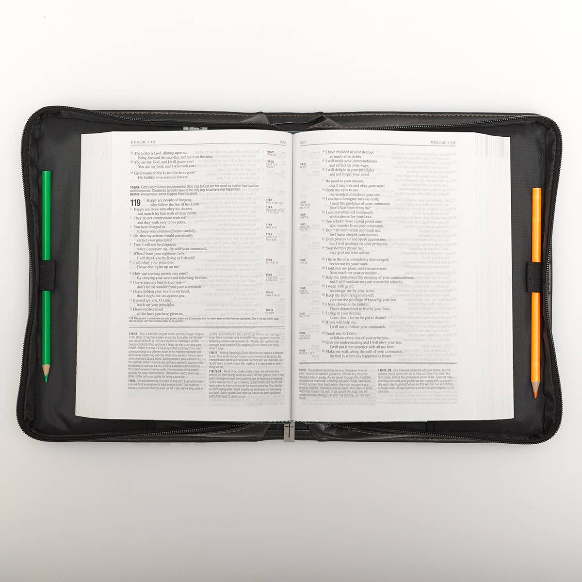 Bible Cover Classic Black/Brown Strengthen Isa. 41:10