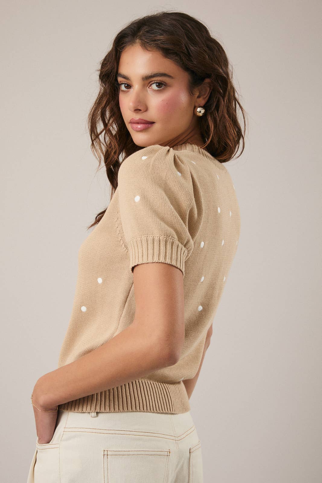 Polka Dot Embroidered Sweater