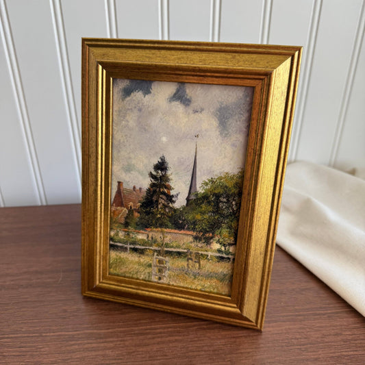 Vintage Style Church Scenery Art Print Gallery Wall Framed