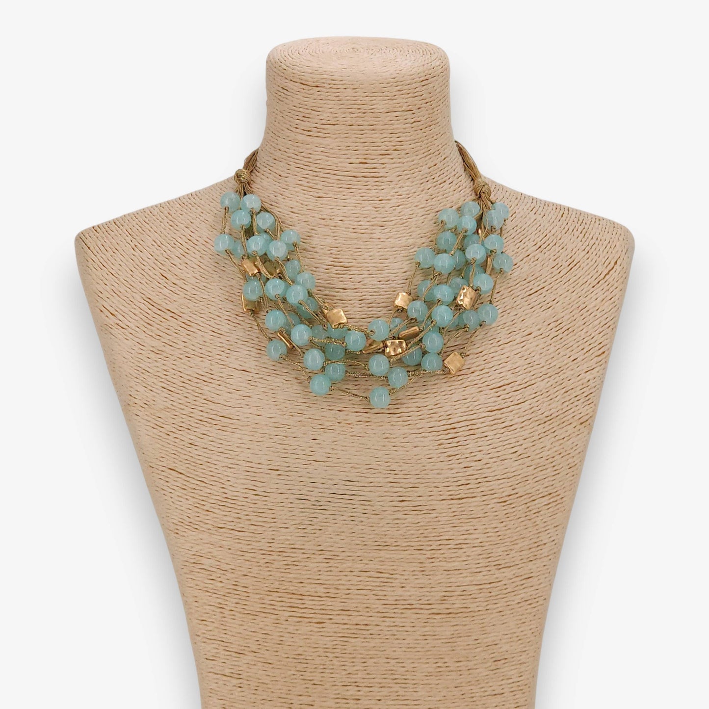 Chunky Blue Beaded Necklace | Handmade Statement Jewelry