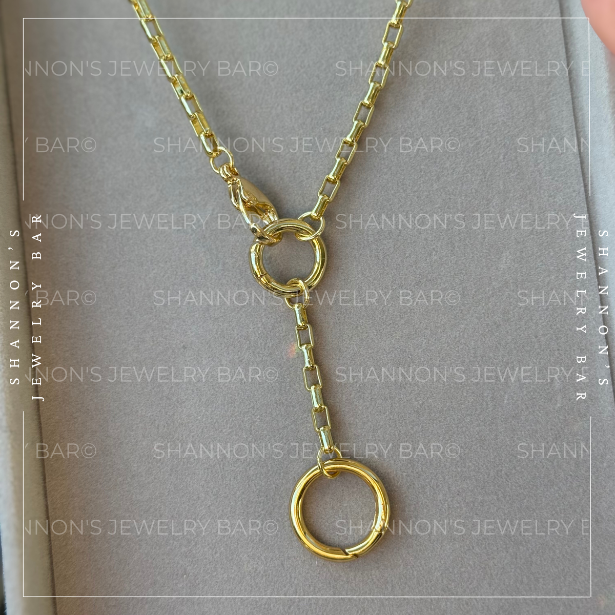 Gold Carabiner Necklace, Charm Holder Necklace
