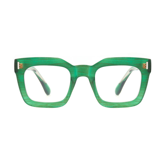 Readers - RUMI | Green and Brown Stripes  | Progressive Blue Light