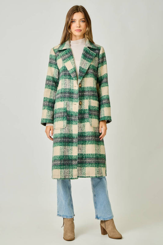 LAST CHANCE - Plaid Long Coat - size M