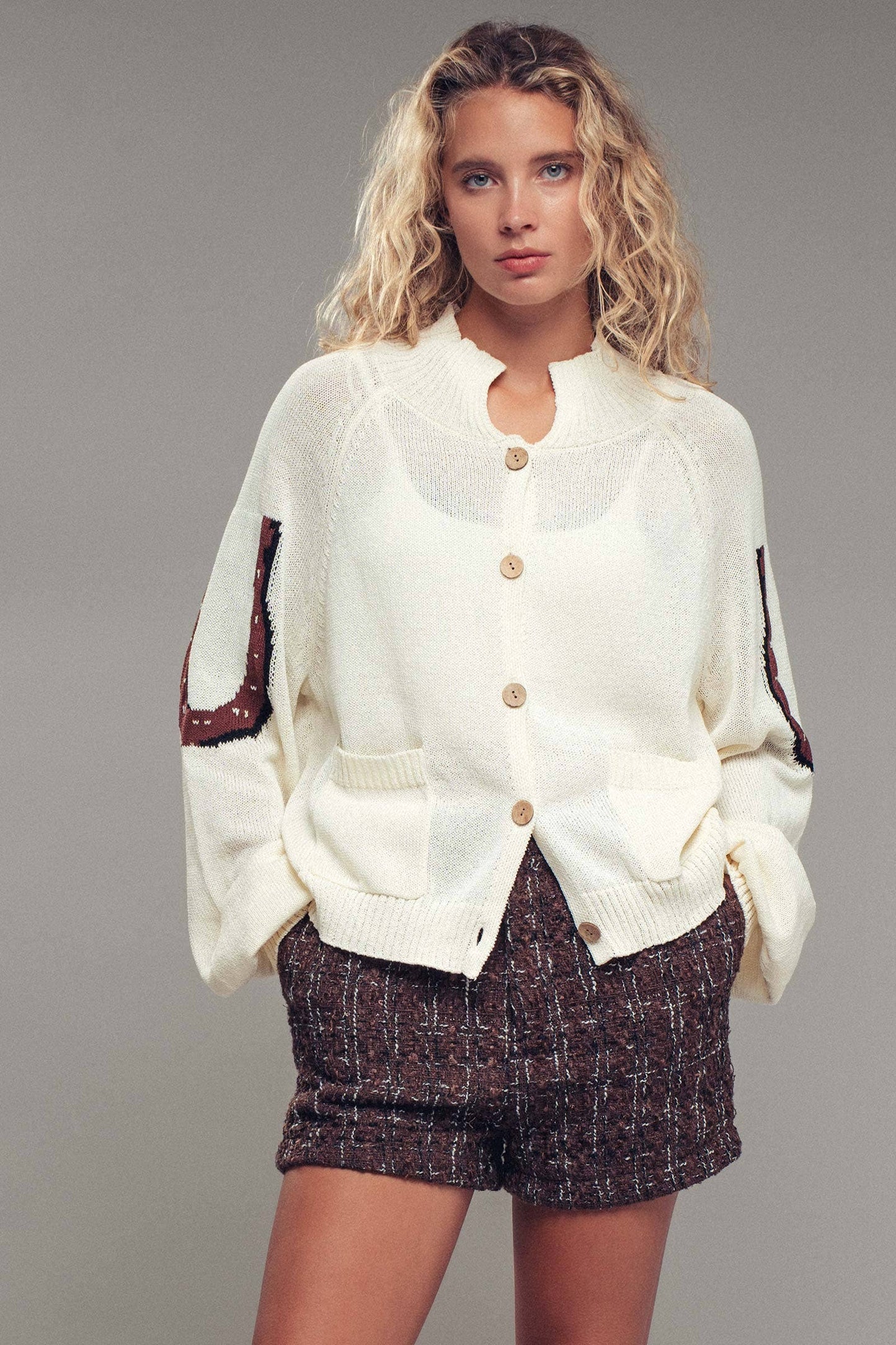 Western Horse Intarsia Cardigan