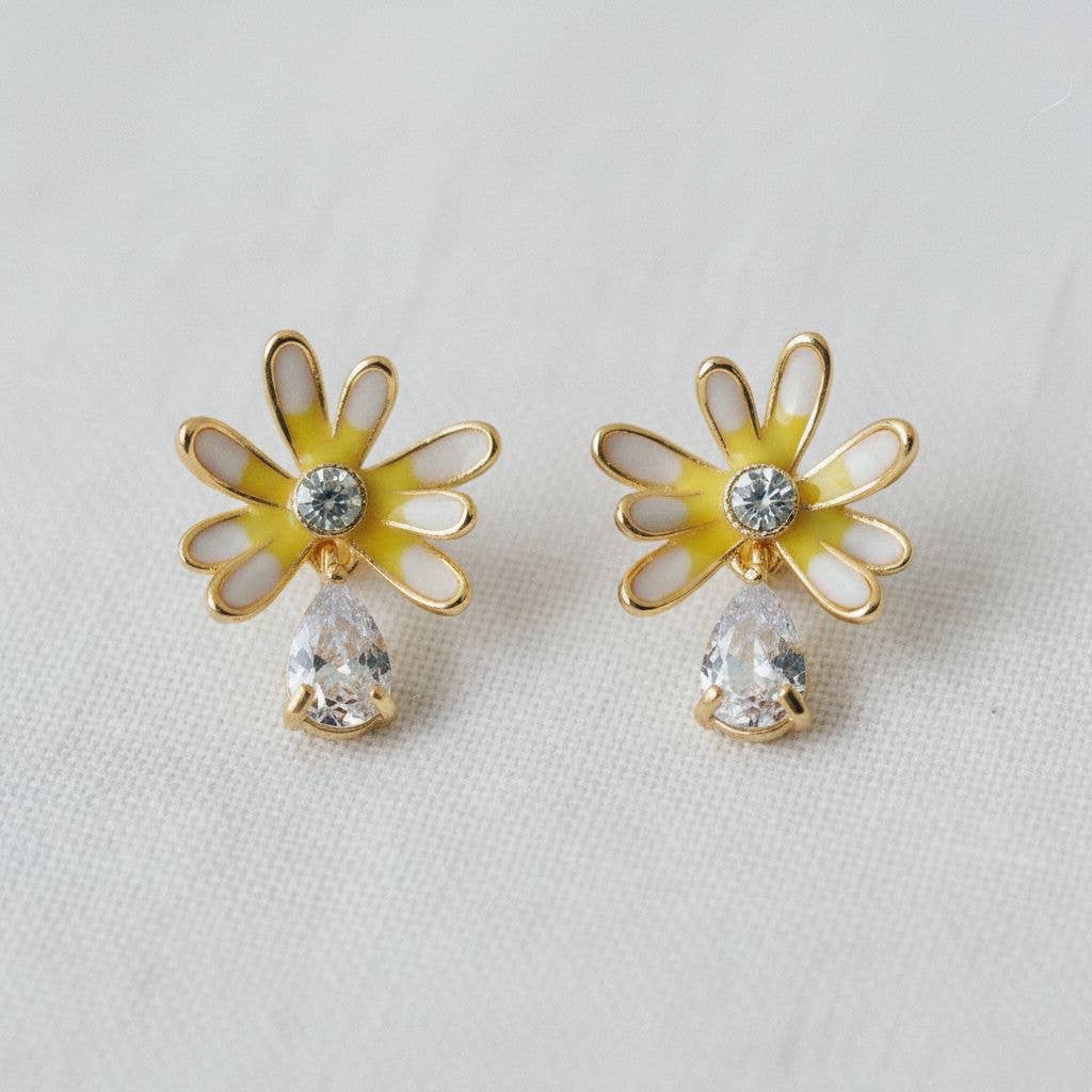 Charming Floral Gemstone Drop Earrings