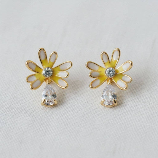 Charming Floral Gemstone Drop Earrings