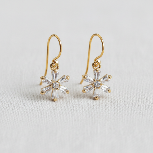Pave Zircon Daisy Bloom Stud Earrings
