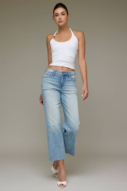 Light Wash Clean Stretch Cropped Classic Straight