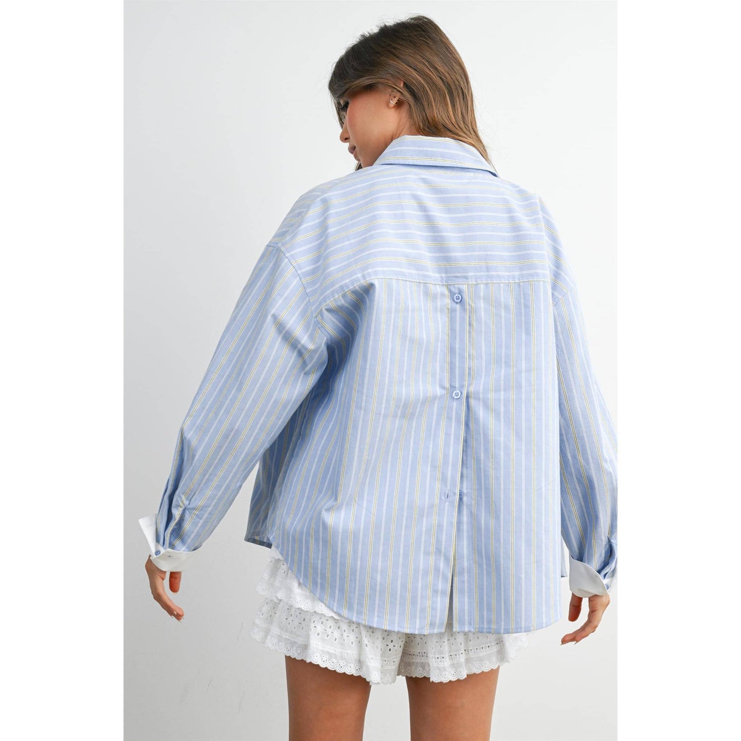 Striped Long-Sleeve Button-Up Shirt