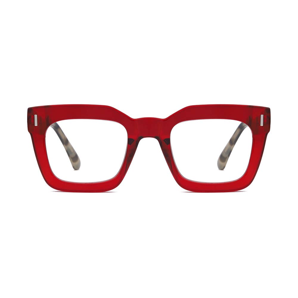 Readers - NESS | Transparent Red | Grey Tortoise | Blue Light