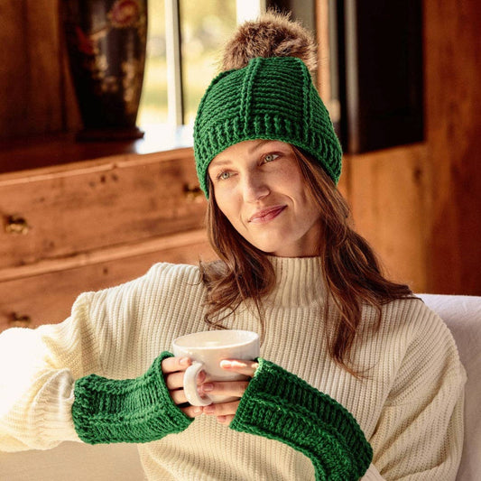 Brecken Kelly Green Pom Beanie