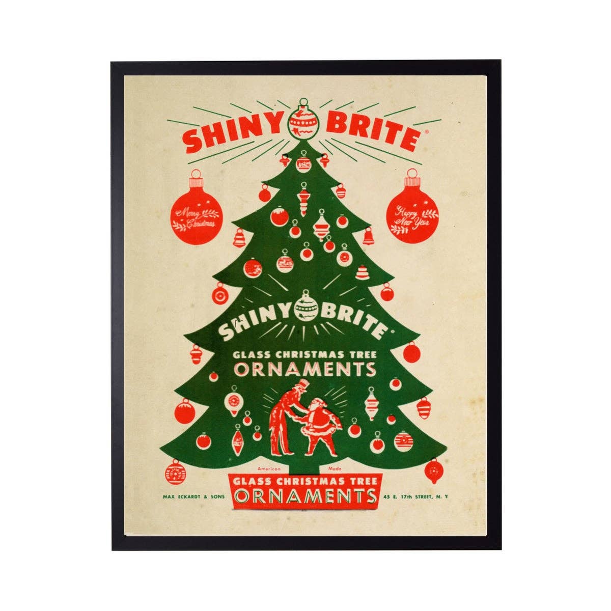 Vintage Shiny Bright Christmas Poster