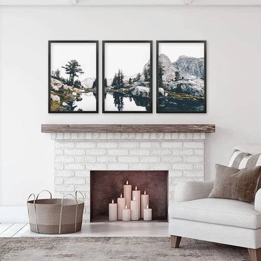 Scandi Nature Landscape. Mountain Lake Photography