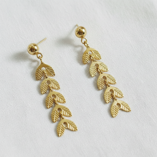 Vintage Inspired Golden Wheat Tassel Earrings