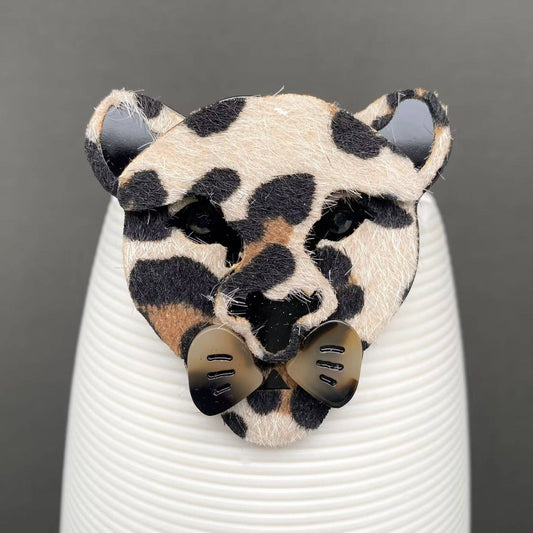 Leopard Head Acrylic Brooch