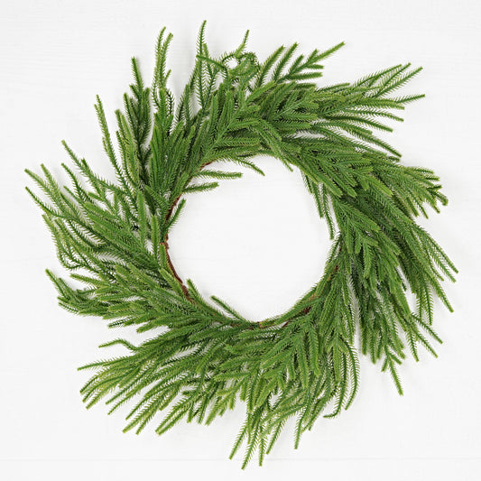 Wreath-Soft touch Evergreen Norfolk Pine-
