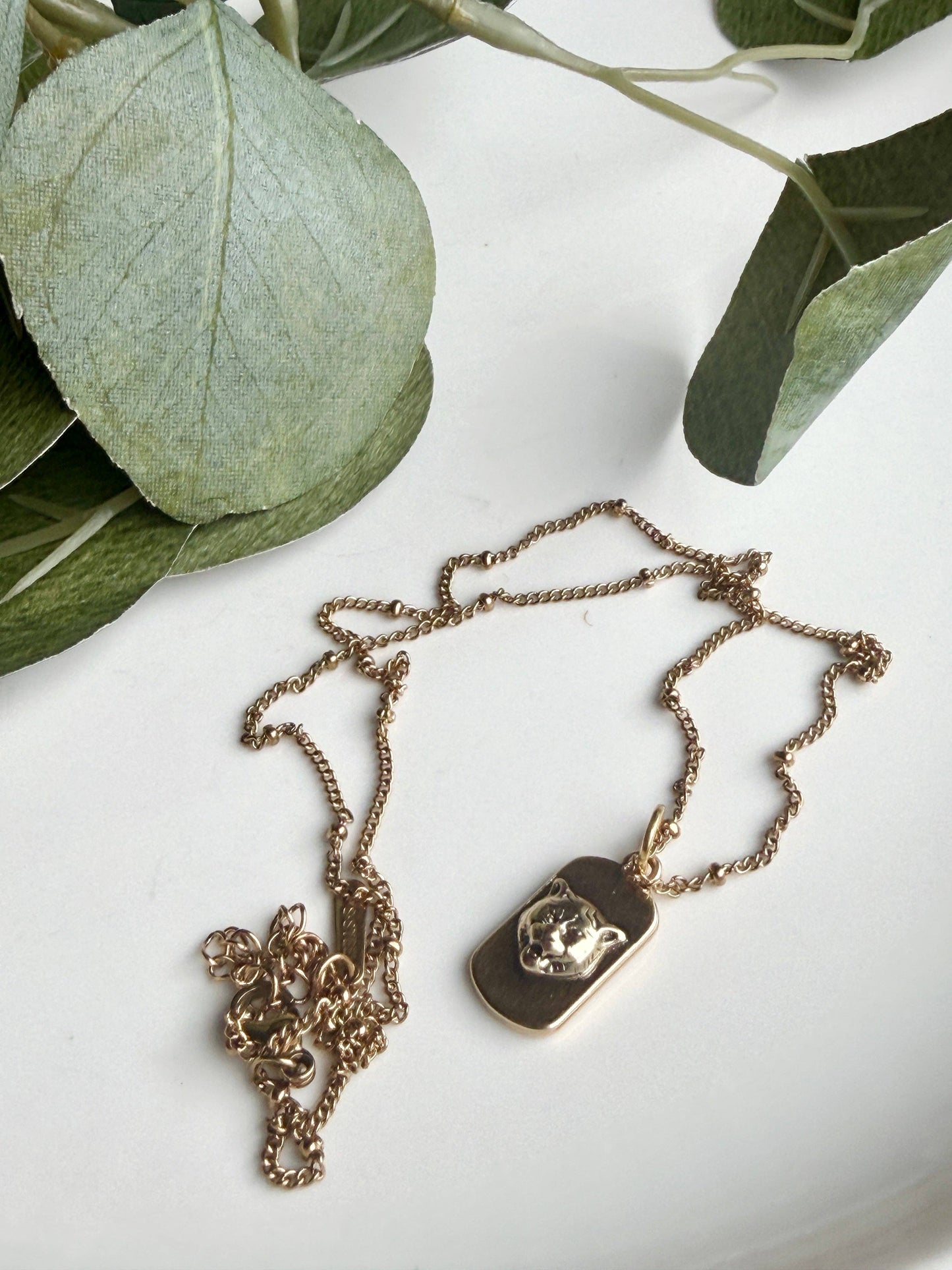 Upcycled Gucci Tiger Pendant Necklace