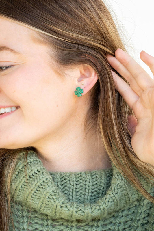 Clover Studs - Shamrock Green // St Patricks