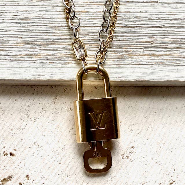 Upcycled Louis Vuitton Lock Necklace - Repurposed LV