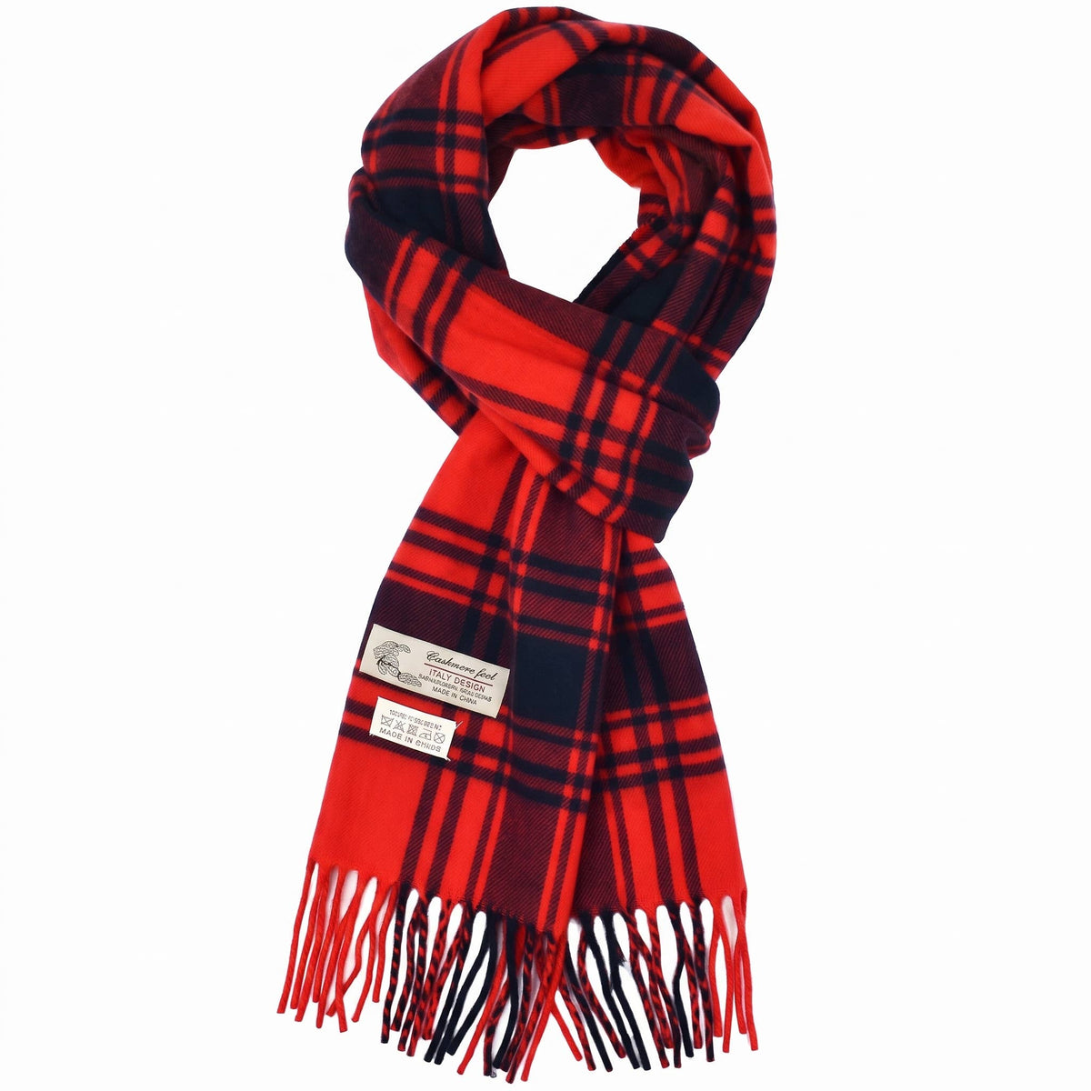 Winter Cashmere Feel Soft Plaid Stripe Scarf Muffler