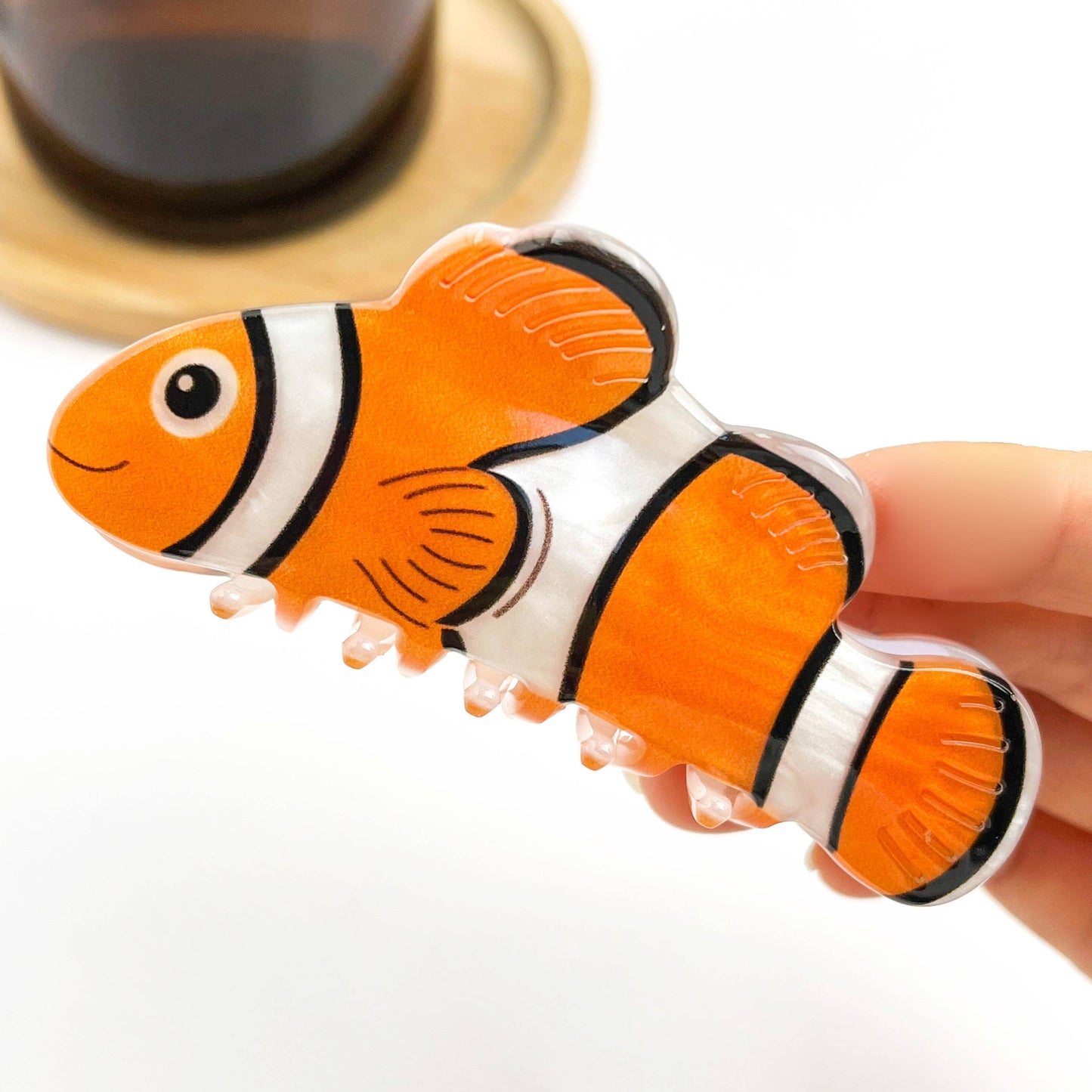 Cute Clownfish Hair Claw Clip, Orange Fish Hair Accessories