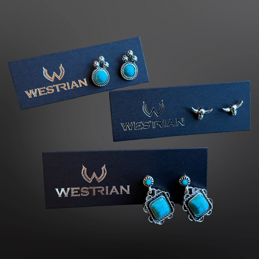 Western Faux Stud Earrings Assortment Of Over 20 Patterns