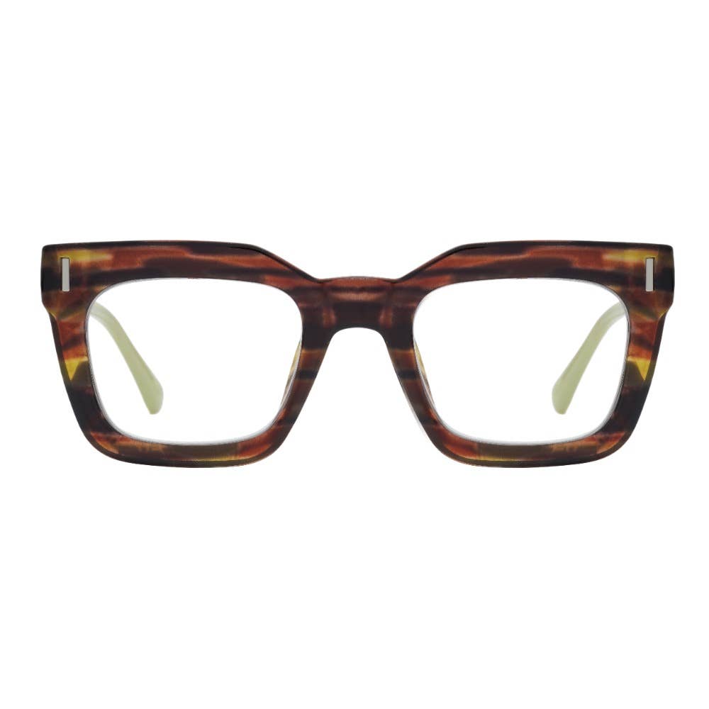 RAZ |Brown Green Stripes | Lime Green
