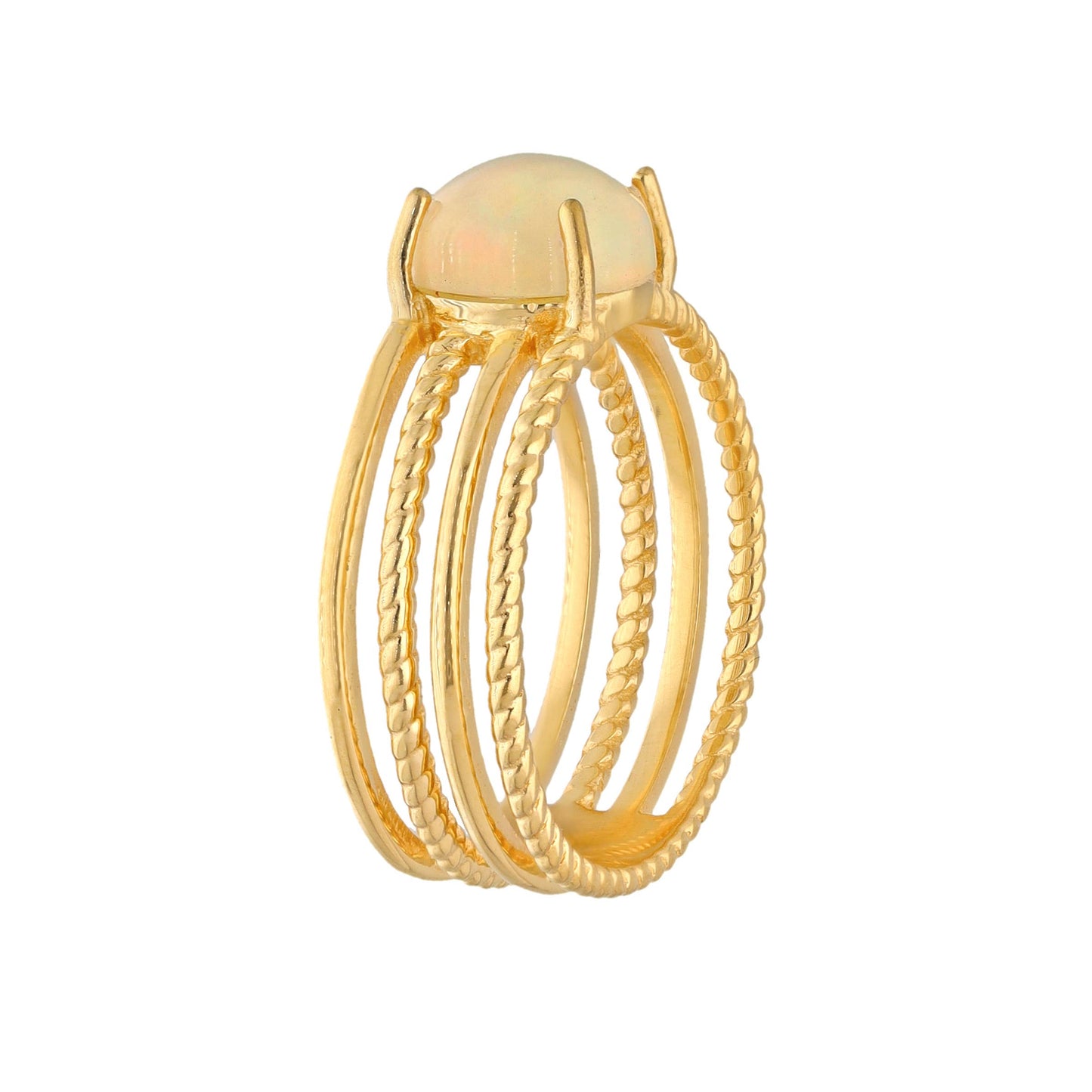 Ethiopian Opal Solitaire Ring