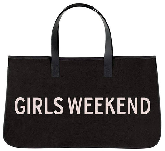Black Canvas Tote - Girls Weekend