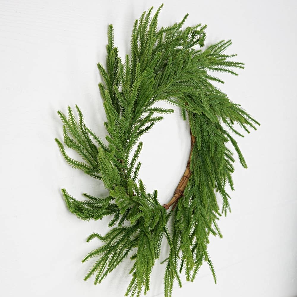 Wreath-Soft touch Evergreen Norfolk Pine-