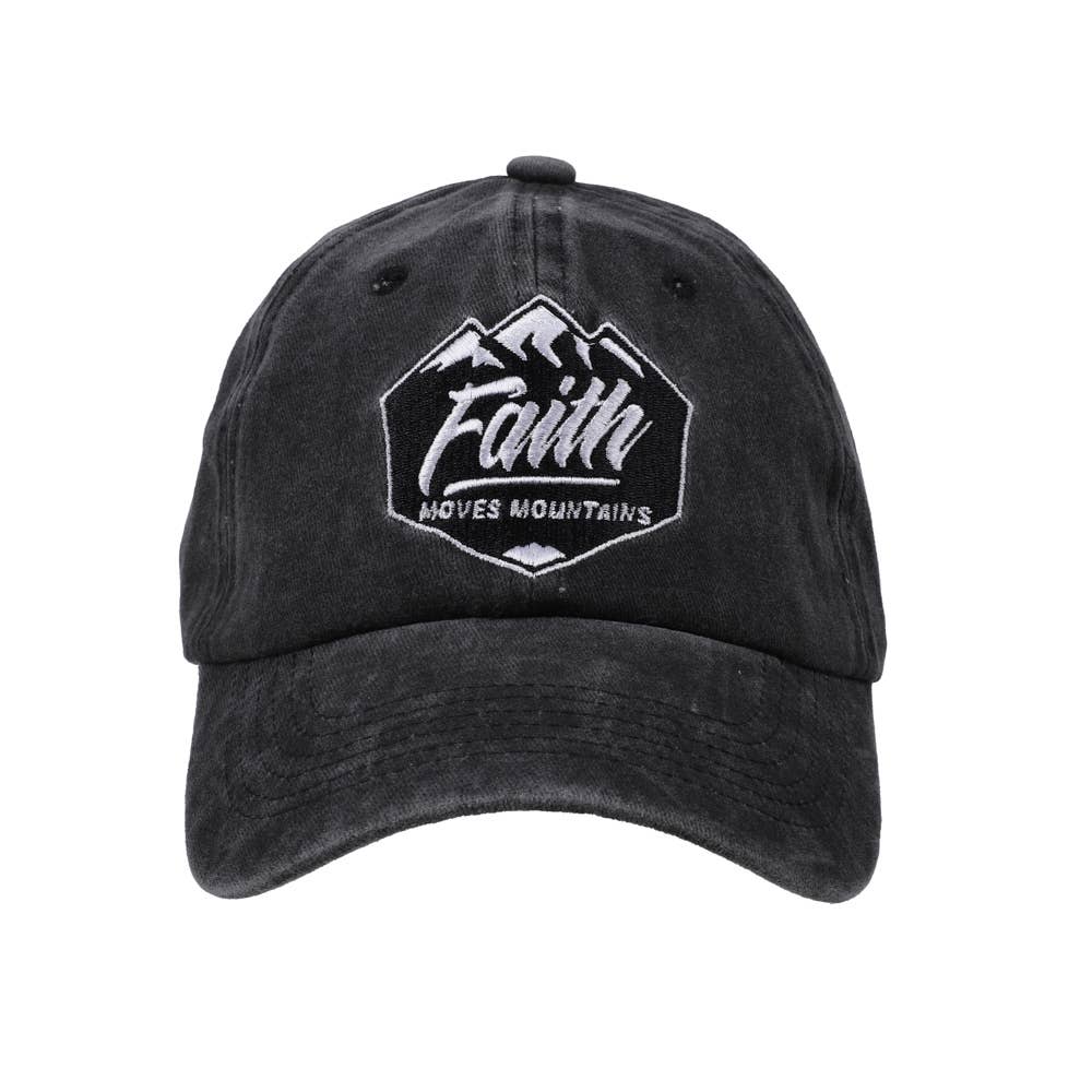 Hat -  Grey - "Faith Moves Mountains"