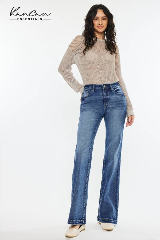 OPEN PACK HIGH RISE WIDE LEG FLARE JEANS-KC20024D
