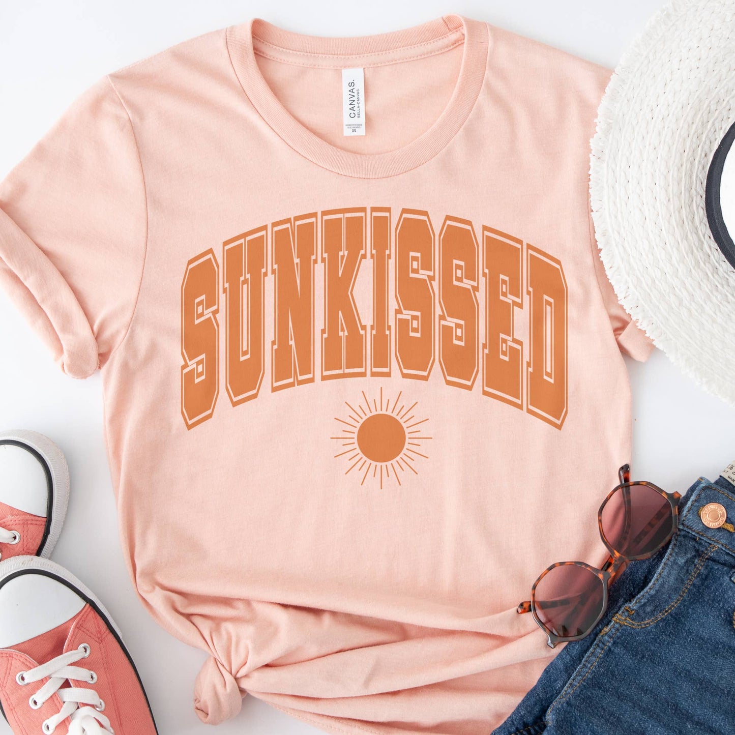 Retro Sunkissed Summer Vintage Print Sunkiss Graphic Tee