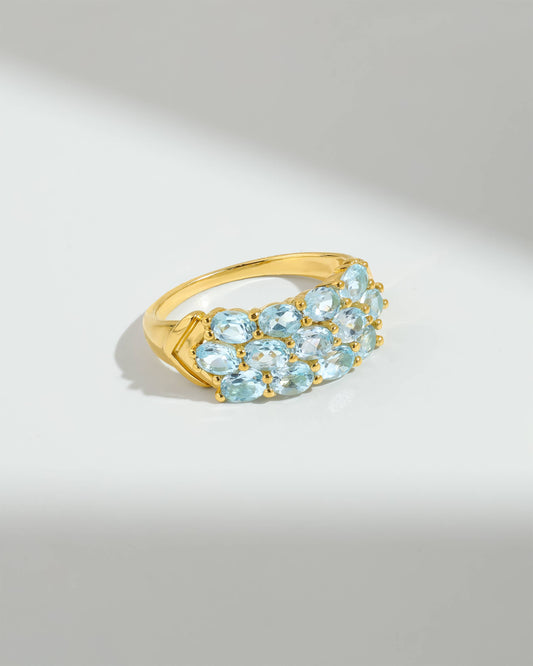 Sky Blue Topaz Gemstone Cocktail Ring