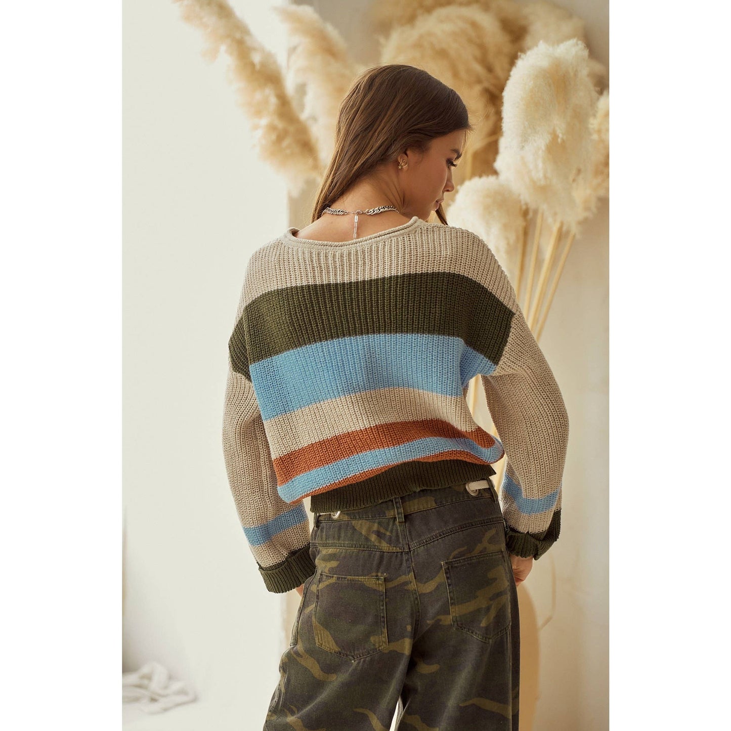 Relaxed Fit Striped Sweater
