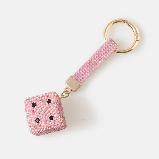 Pave Dice And Tag Bag Charm