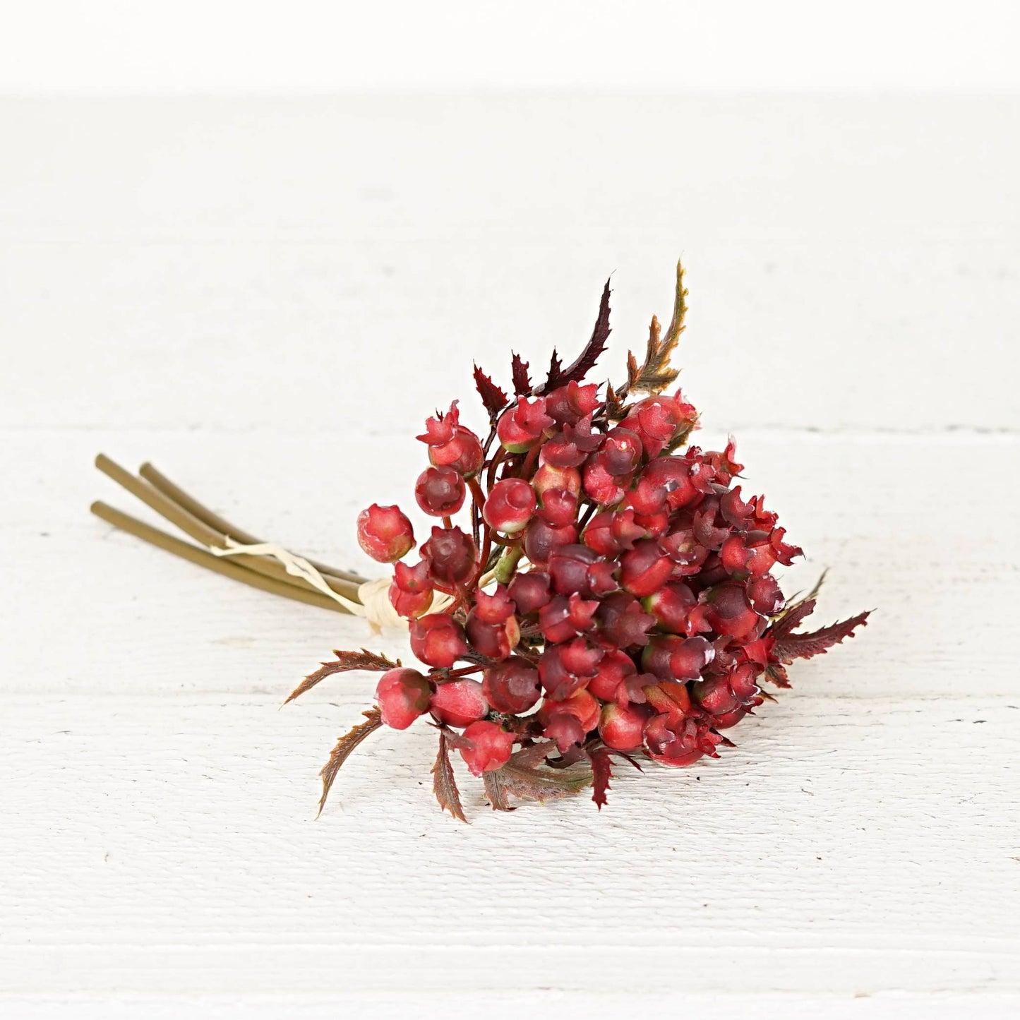 9in Bush-Rosehips Bunch-Burgundy