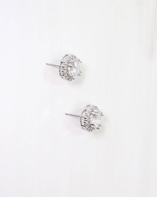 Winslow Embellished CZ Stud Earring Silver