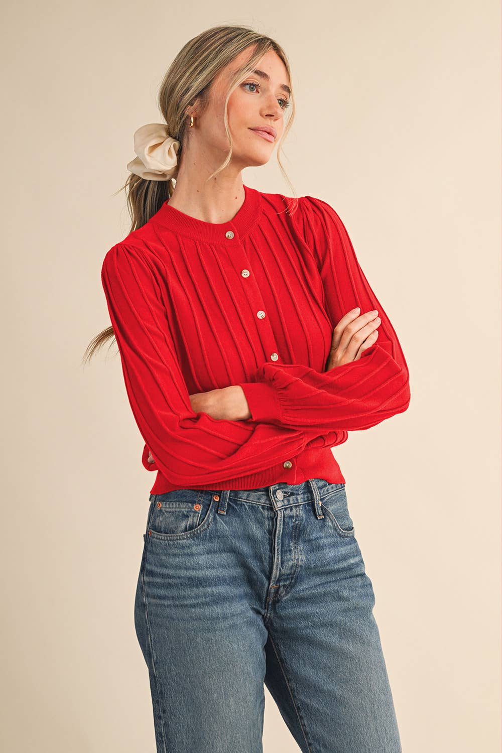 RIBBED SWEATER CARDIGAN