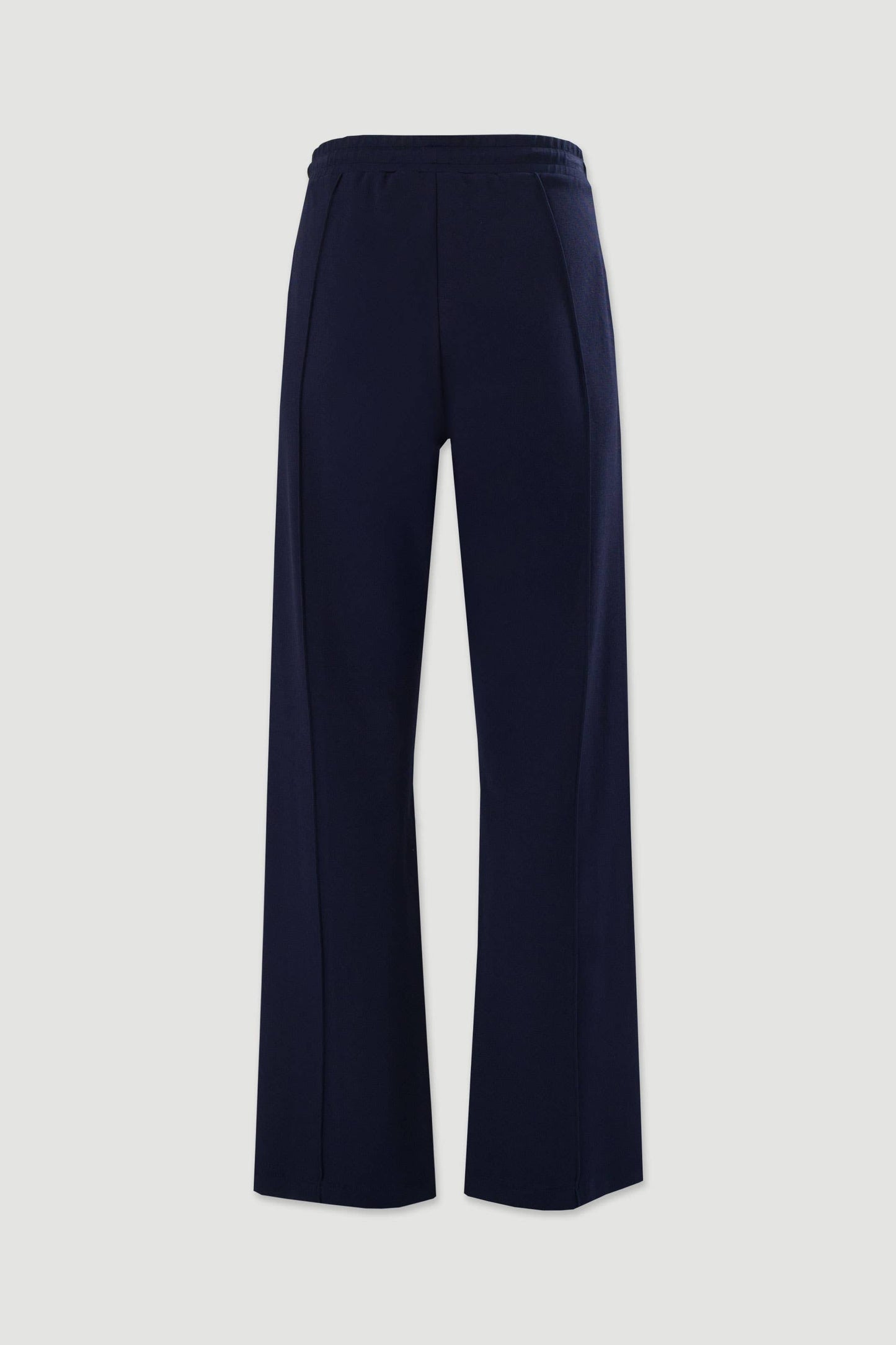 Wide-Leg Knit Trousers - Navy Blue
