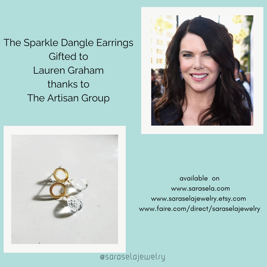 Sparkling Quartz Briolette and Brass Circle Post Earrings
