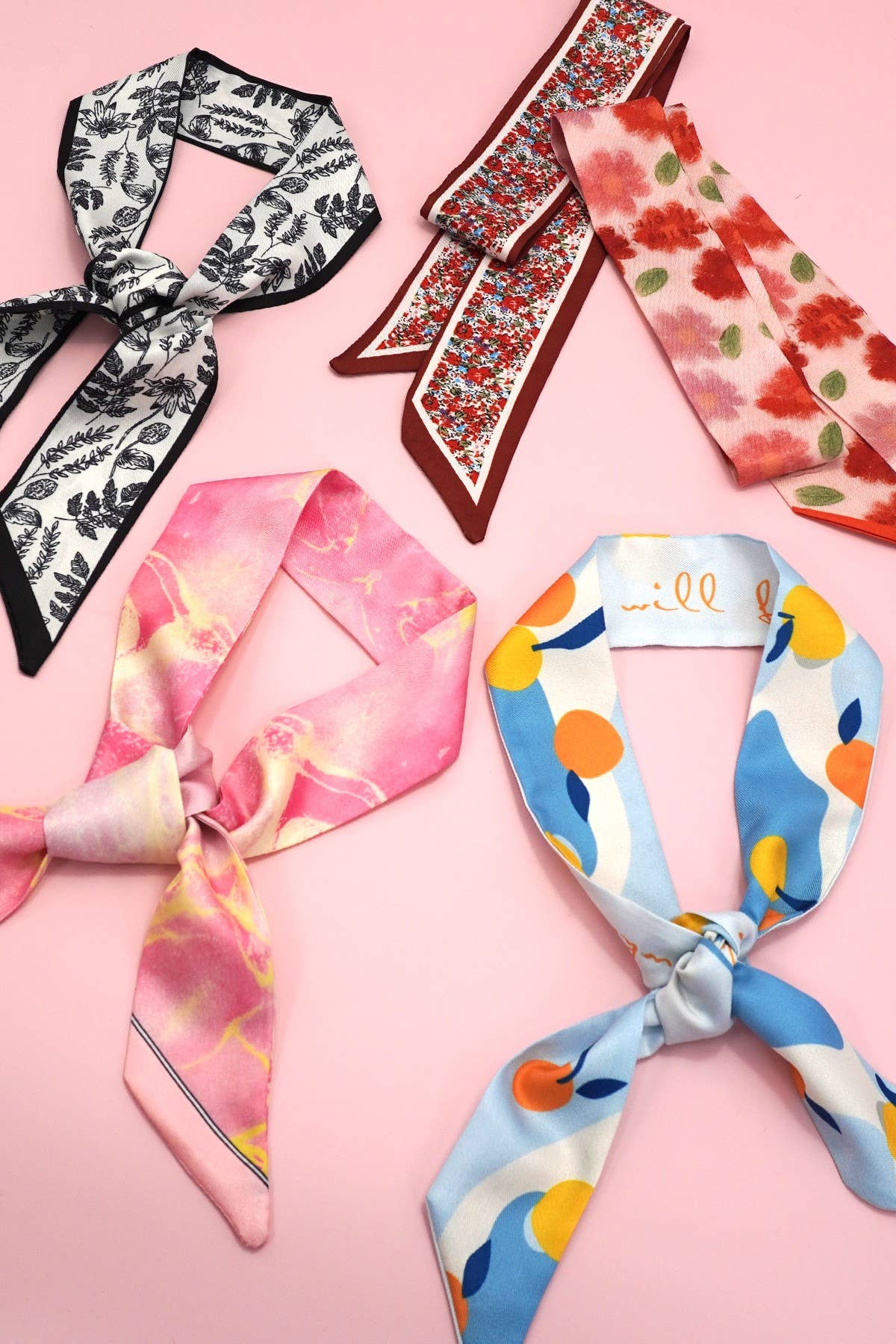 Silky Twilly Scarf Necklace Wrap - Multi-Wear
