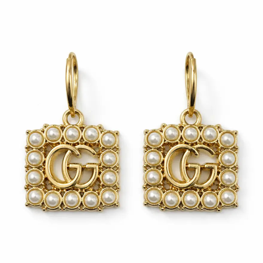 14kt Gold & Pearl Upcycled Gucci Earrings