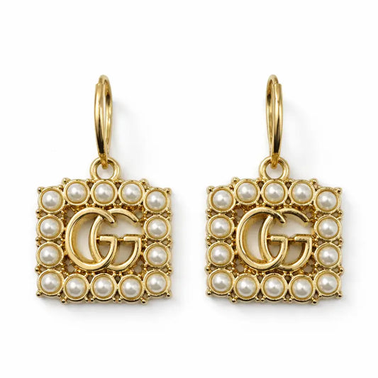 14kt Gold & Pearl Upcycled Gucci Earrings