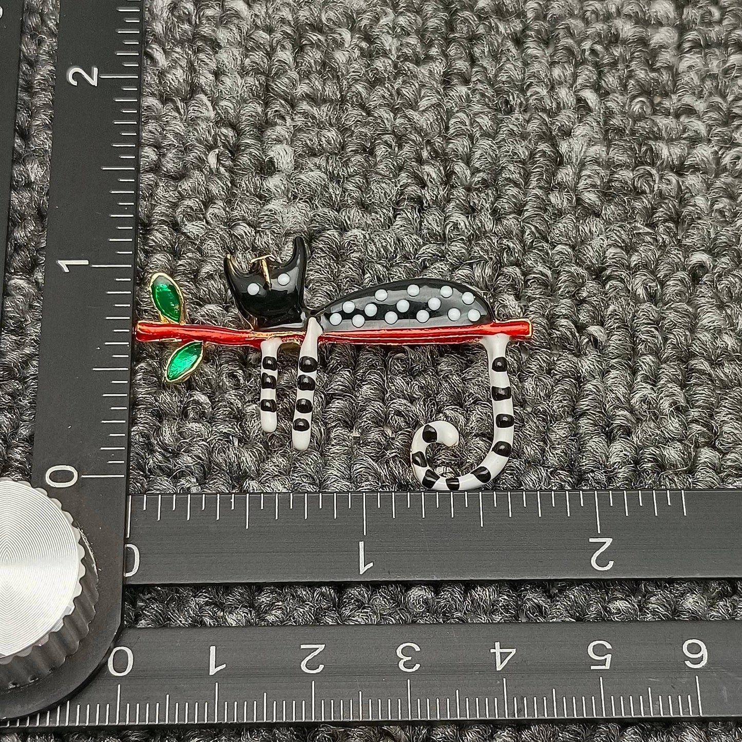 Abstract Enamel Spotted Cat Brooch