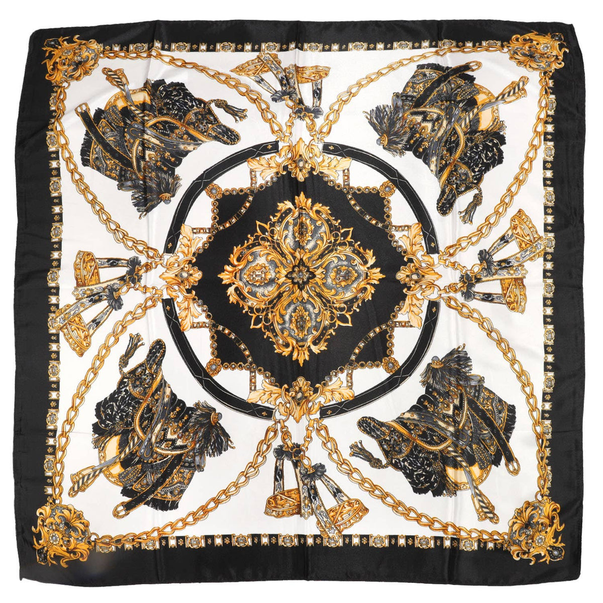 Classic European Equestrian Baroque Square Scarf