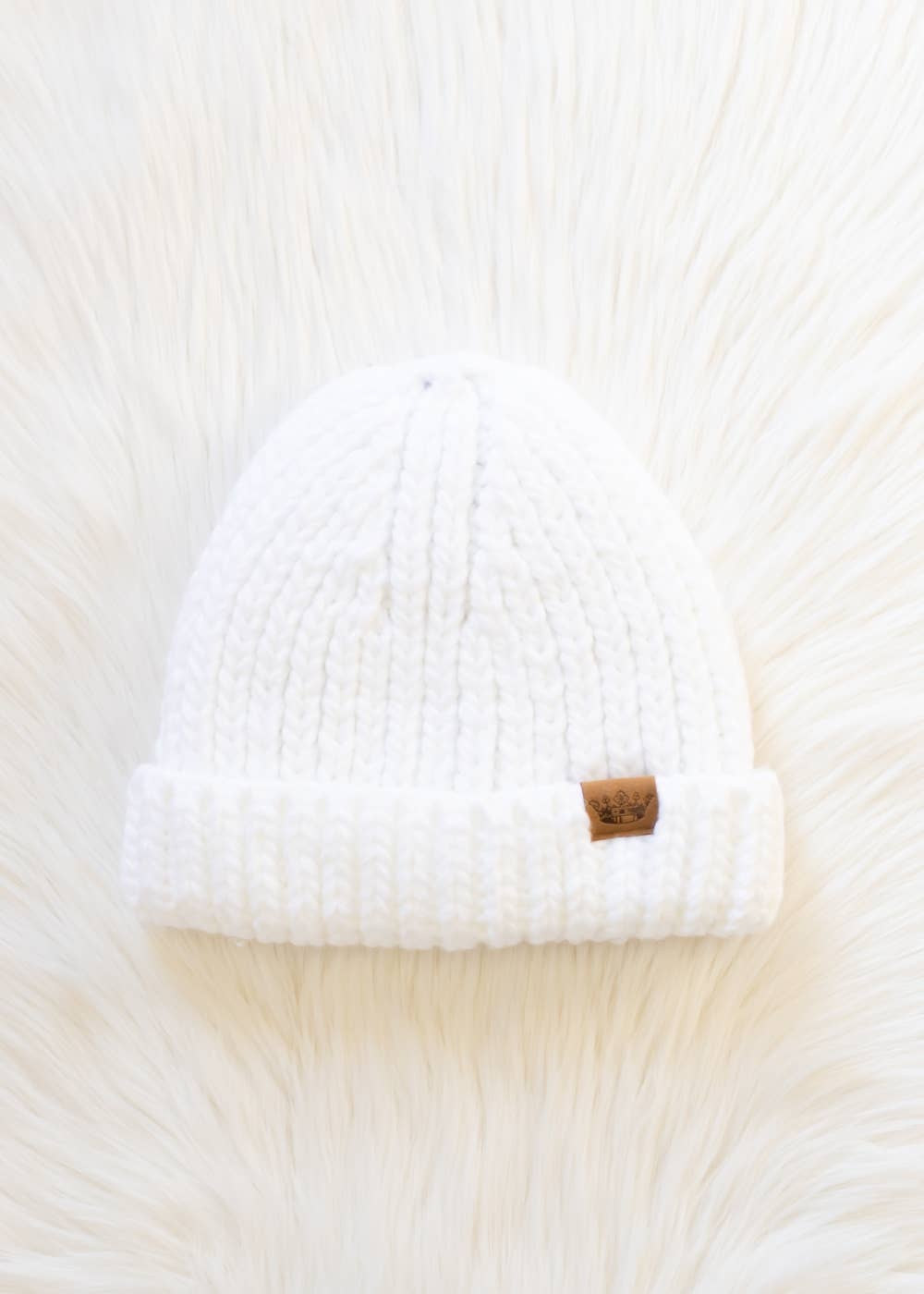 White Chunky Knit Beanie