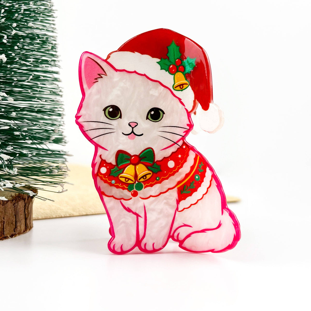Christmas Hat Animal Hair Claw Clip