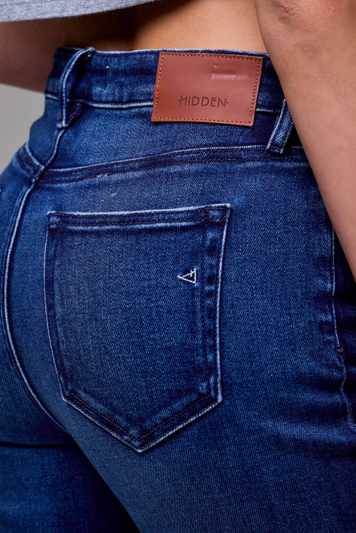 Dark Wash Cuffed Straight Jeans